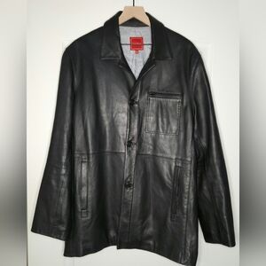 Cole Haan City Black Lambskin Leather Blazer Men's XL